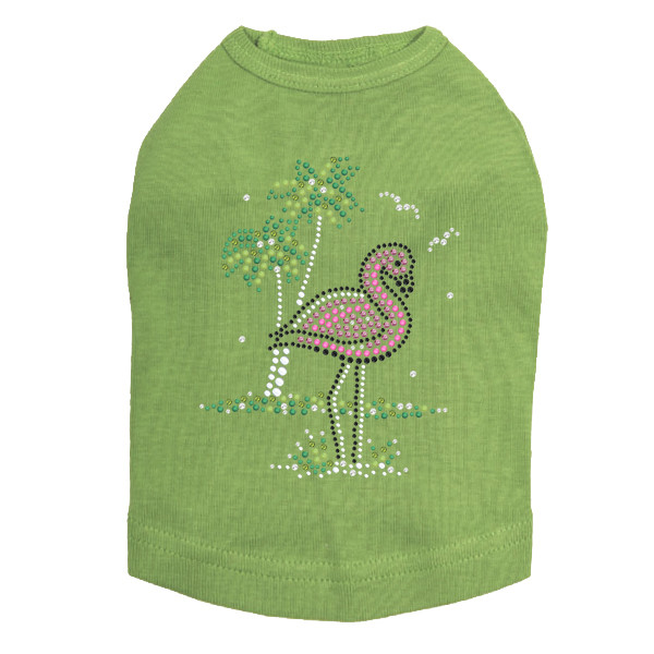 Pink Flamingo with Palm Trees dog tank for small and big dogs
