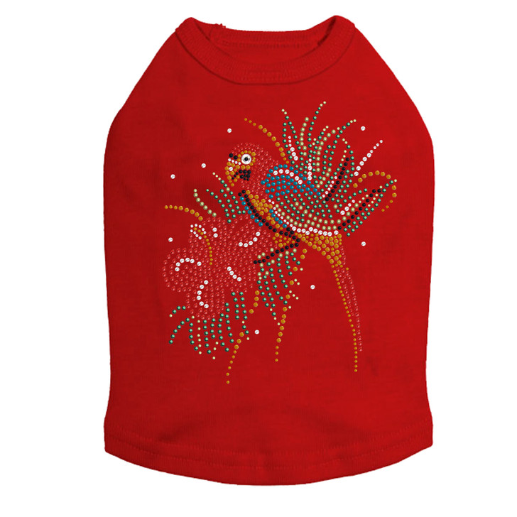 Parrot with Hibiscut dog tank for small and big dogs