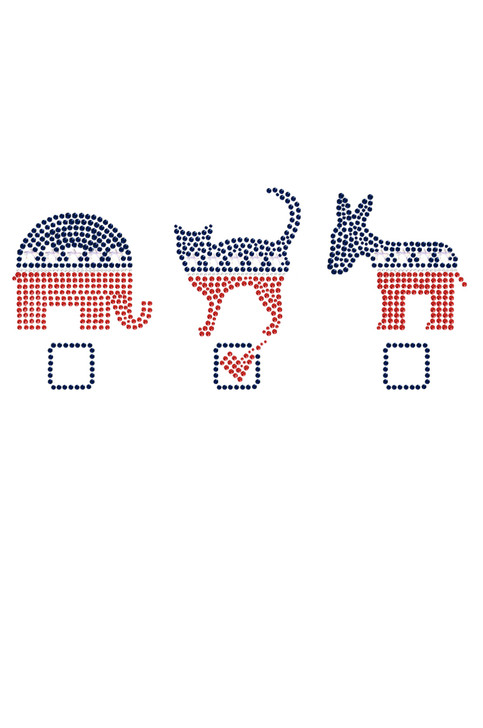 Vote Cat, Elephant, Donkey - Women's T-shirt