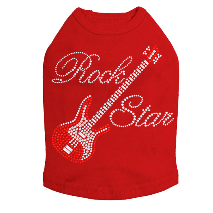 Guitar (Red Austrian crystal) & Rock Star Dog Tank