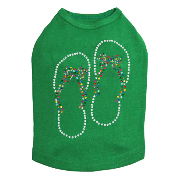 Flip Flops with Bow Rhinestone Dog Tank