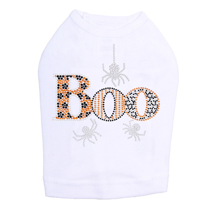 Boo with Silver Spiders - Dog Tank