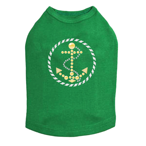 Anchor Circle (Nailhead) Rhinestone Dog Tank