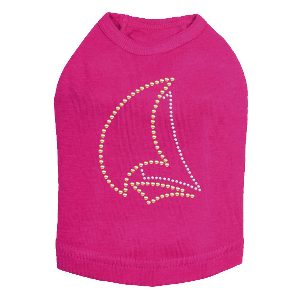 Sailboat (Small - Nailhead) Rhinestone Dog Tank
