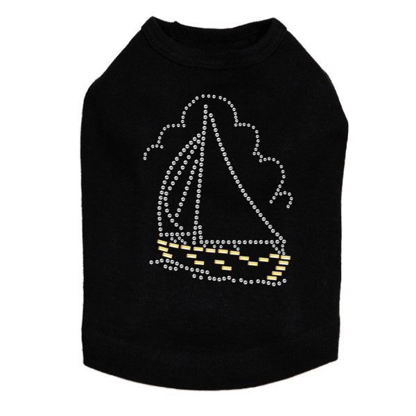 Sailboat - Nailhead dog tank for small and big dogs