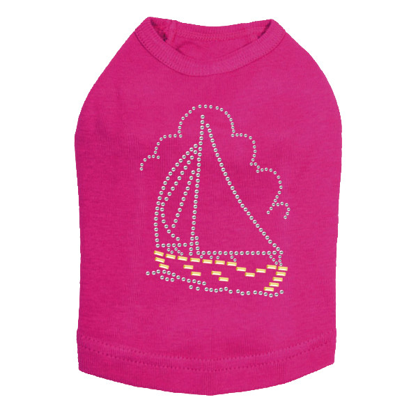 Sailboat - Nailhead dog tank for small and big dogs