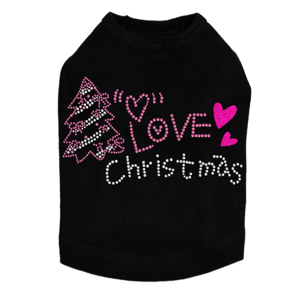 Love Pink Christmas - Black Dog Tank