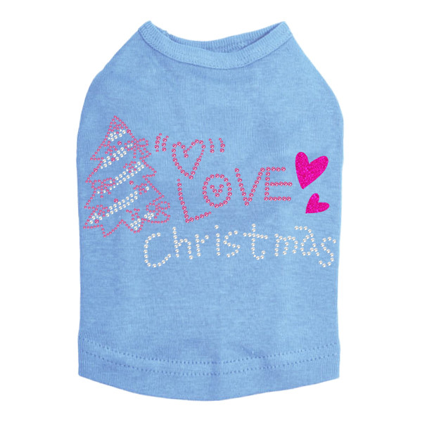 Love Pink Christmas - Blue Dog Tank