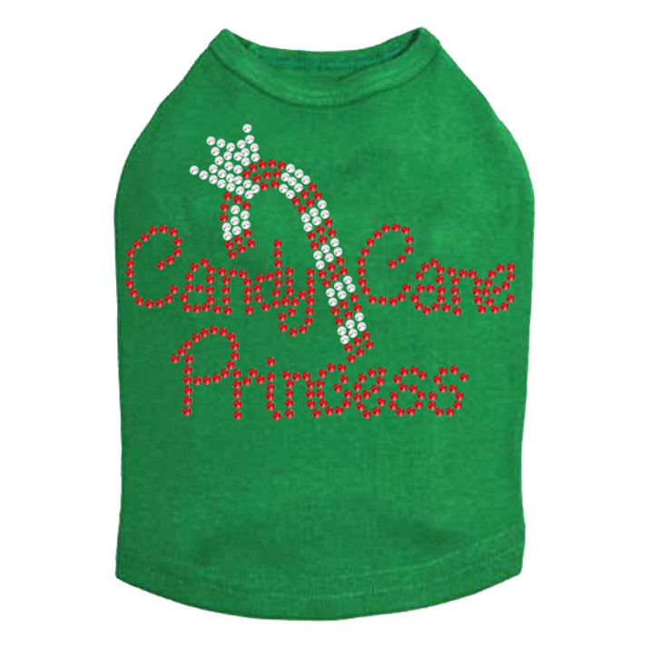 Candy Cane Princess - Kelly Green Dog Tank