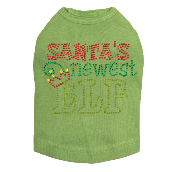Santa's Newest Elf - Lime Dog Tank
