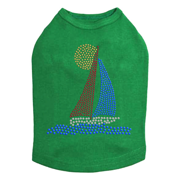Sailboat (Rhinestud) Rhinestone Dog Tank