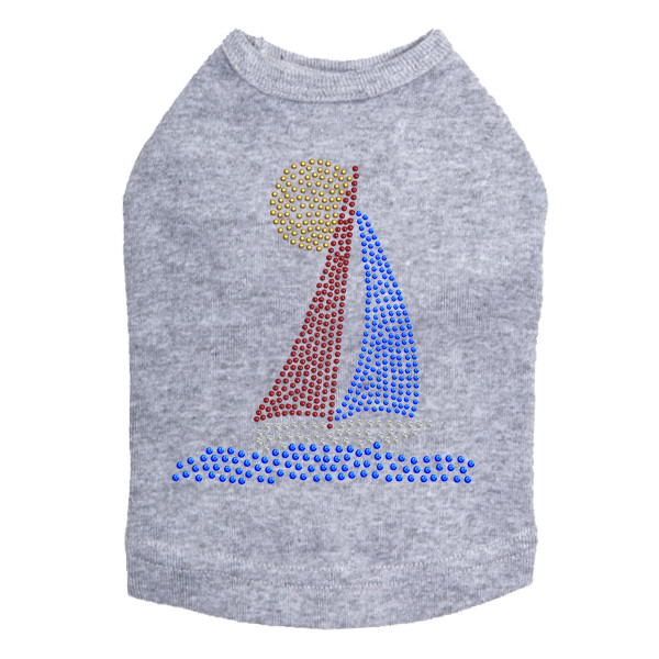 Sailboat - Rhinestud dog tank for small and big dogs