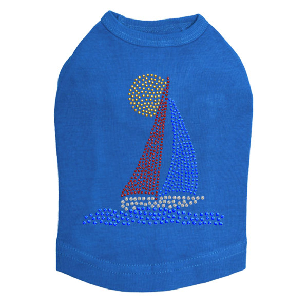 Sailboat - Rhinestud dog tank for small and big dogs
