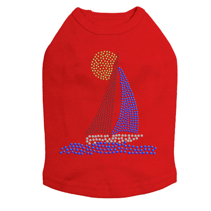 Sailboat - Rhinestud dog tank for small and big dogs