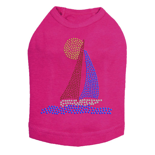 Sailboat - Rhinestud dog tank for small and big dogs