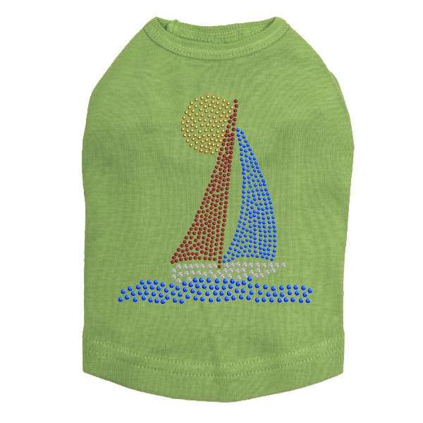 Sailboat - Rhinestud dog tank for small and big dogs