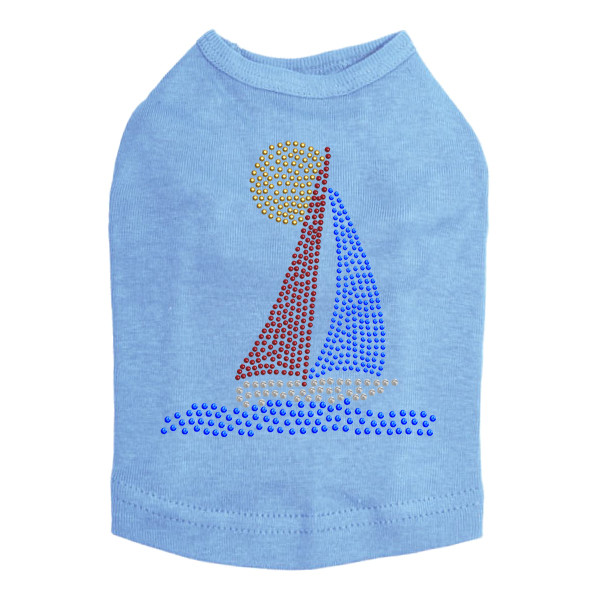 Sailboat - Rhinestud dog tank for small and big dogs