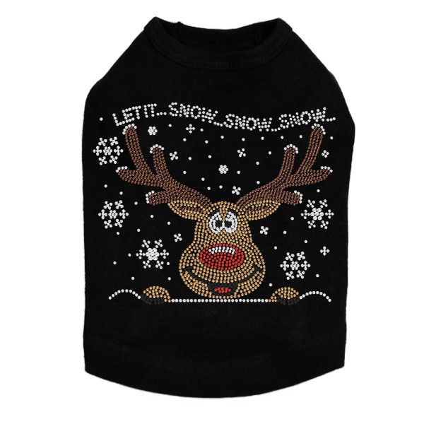 Let it Snow - Red Nose Reindeer - Black Dog Tank