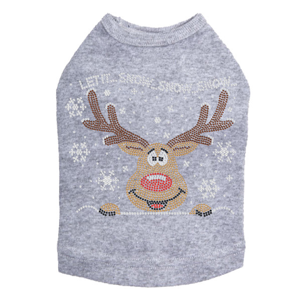 Let it Snow - Red Nose Reindeer - Gray Dog Tank
