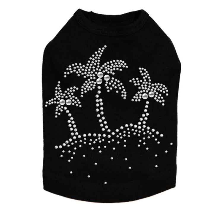 Palm Trees - Silver dog tank for small and big dogs
