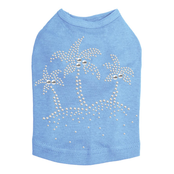 Palm Trees - Silver dog tank for small and big dogs
