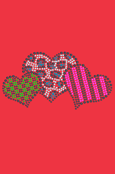 Leopard, Checks, & Stripes Multicolor Hearts - Women's T-shirt