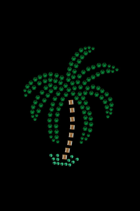 Palm Tree (Green Rhinestones - Small) Rhinestone Dog Tank