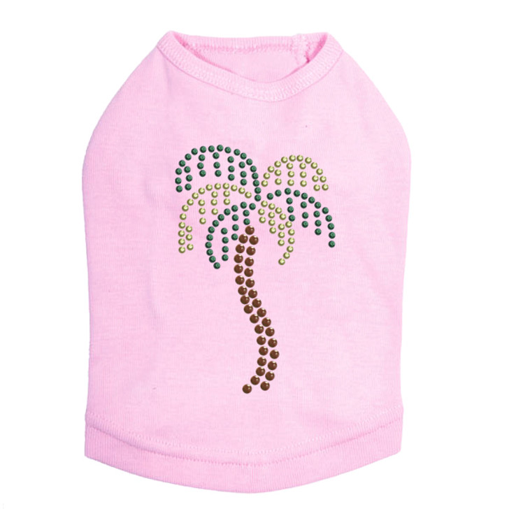 Palm Tree - Rhinestuds dog tank for small and big dogs