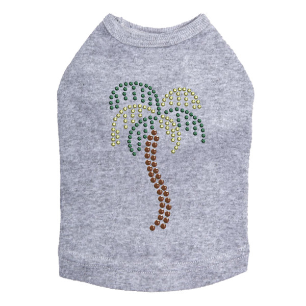 Palm Tree - Rhinestuds dog tank for small and big dogs
