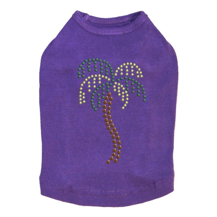 Palm Tree - Rhinestuds dog tank for small and big dogs