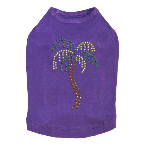 Palm Tree - Rhinestuds dog tank for small and big dogs