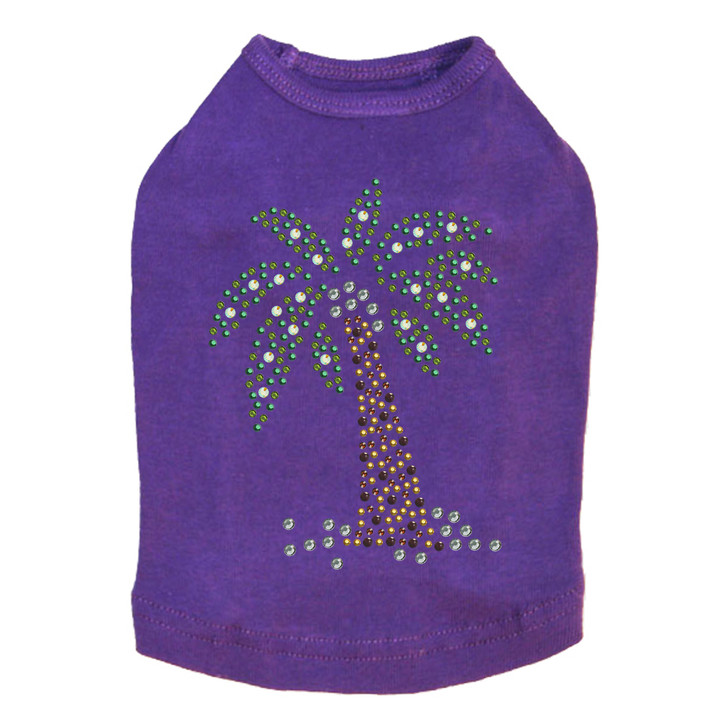 Palm Tree (Green) Rhinestone Dog Tank