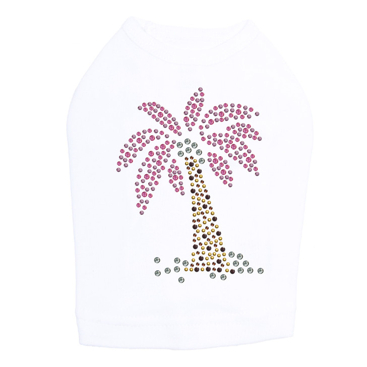Coconut Tree - Pink dog tank for small and big dogs