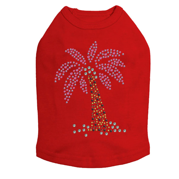 Coconut Tree - Pink dog tank for small and big dogs