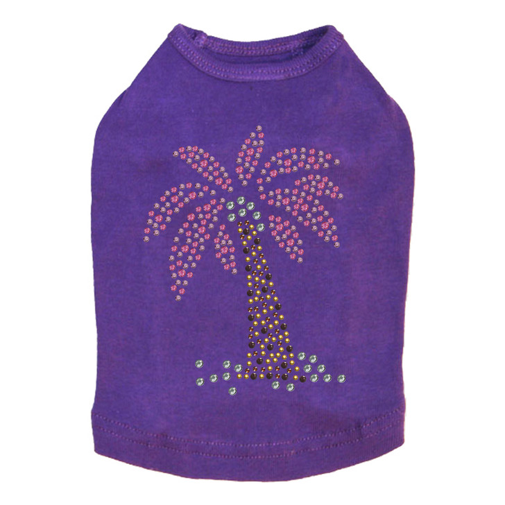 Coconut Tree - Pink dog tank for small and big dogs