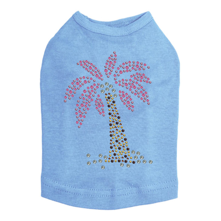 Coconut Tree - Pink dog tank for small and big dogs