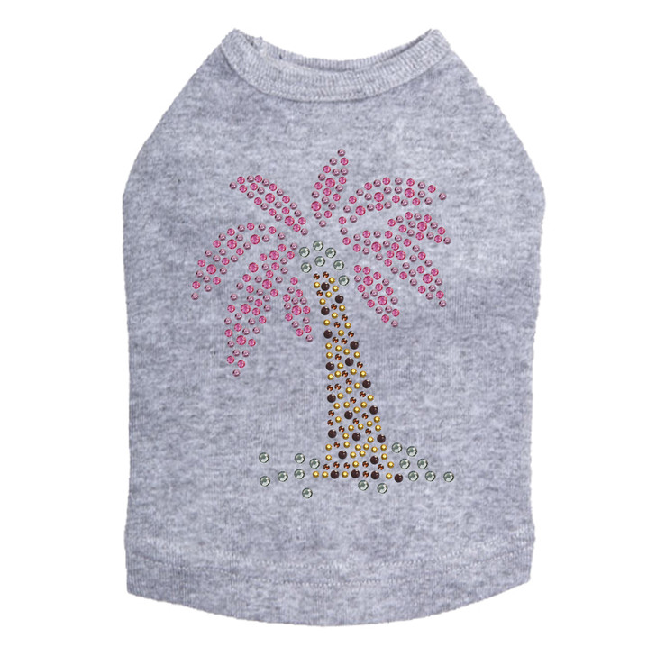 Coconut Tree - Pink dog tank for small and big dogs