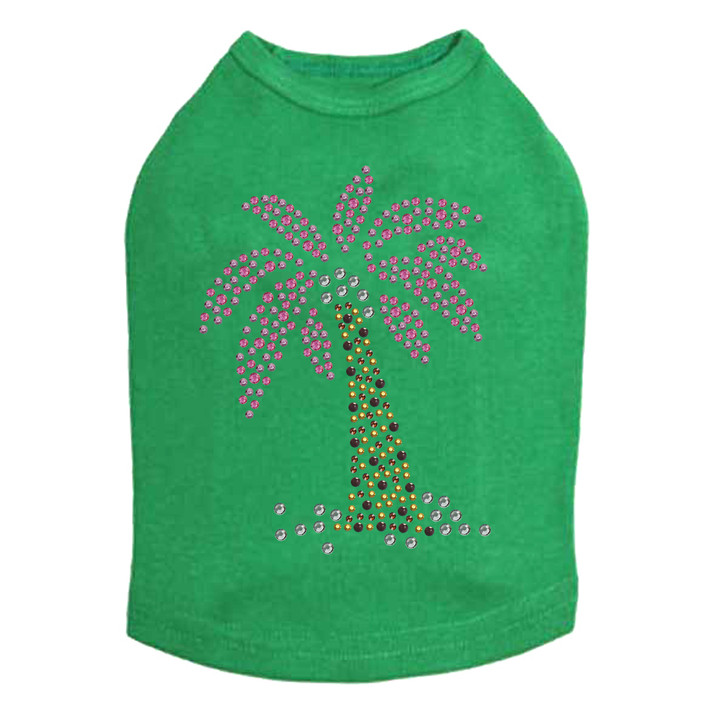 Coconut Tree - Pink dog tank for small and big dogs