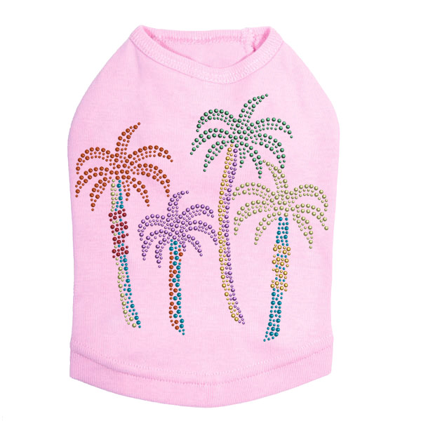 Palm Trees - Multicolor dog tank for small and big dogs