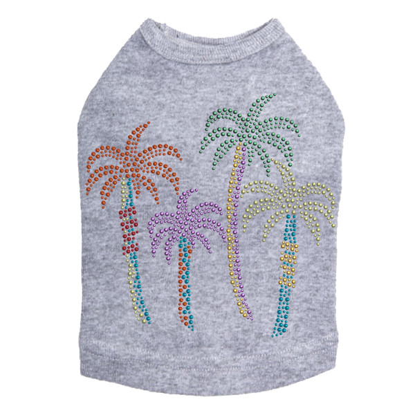 Palm Trees - Multicolor dog tank for small and big dogs
