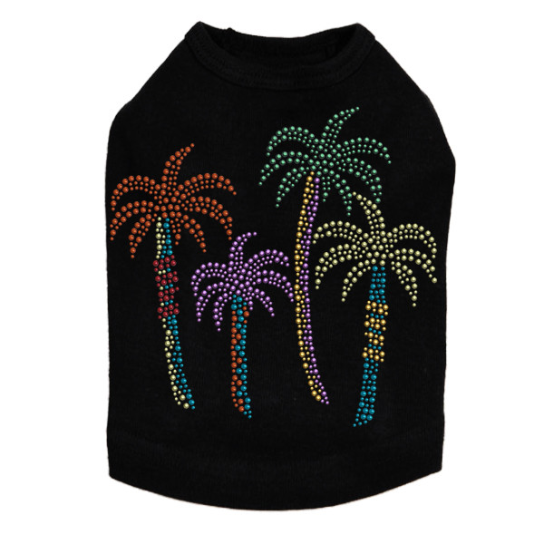 Palm Trees - Multicolor dog tank for small and big dogs