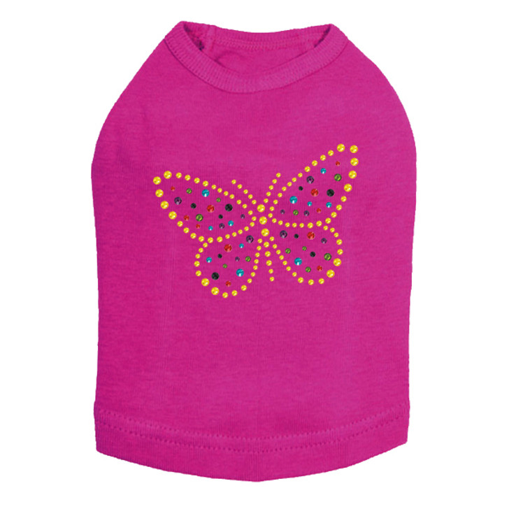 Yellow Dotted Butterfly - Dog Tank