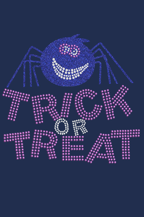 Trick or Treat with Blue Glitter Spider - Bandanna