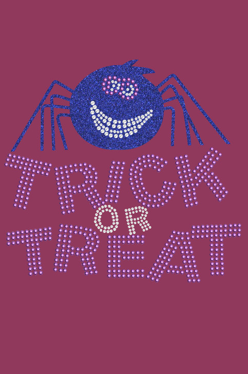 Trick or Treat with Blue Glitter Spider - Bandanna