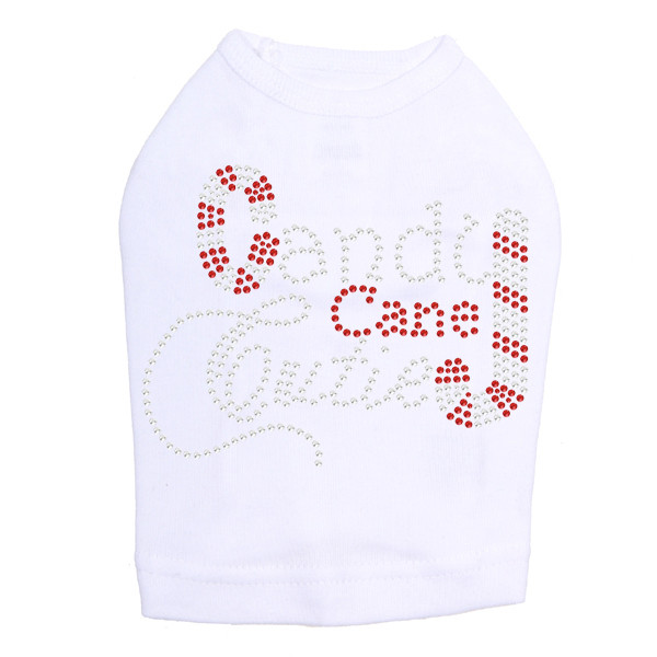 Candy Cane Cutie - White Dog Tank