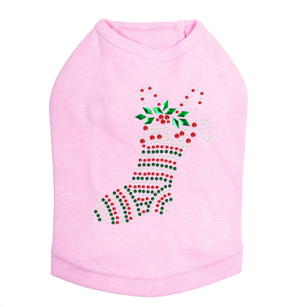 Small Stocking Rhinestone Dog Tank