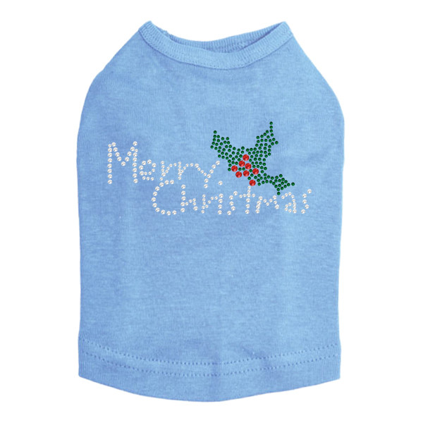 Merry Christmas with Holly - Blue Dog Tank