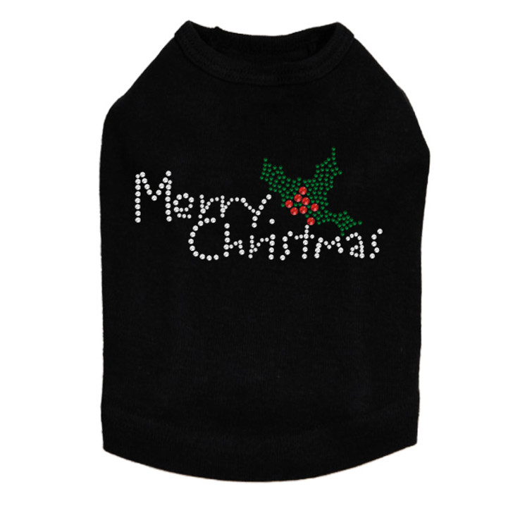 Merry Christmas with Holly - Black Dog Tank
