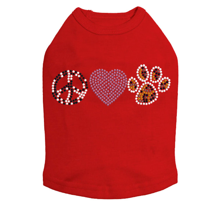 Peace, Love, Paw (Animal Print)  Dog Tank