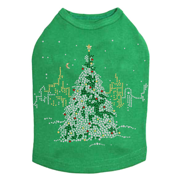 Christmas Tree in the City - Kelly Green Dog Tank